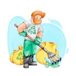 disegno di un operatore ecologico